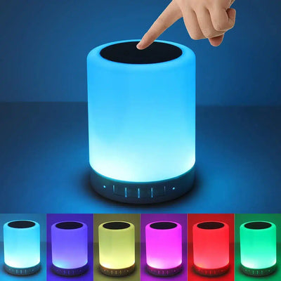 Portable Touch Lamp Bluetooth Speaker | Smart Touch Night Light Desk Lamp Color Changing