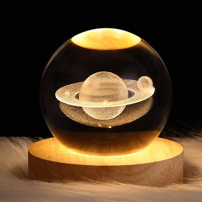 Crystal Ball Night Light Glowing Planet | Galaxy | Astronaut