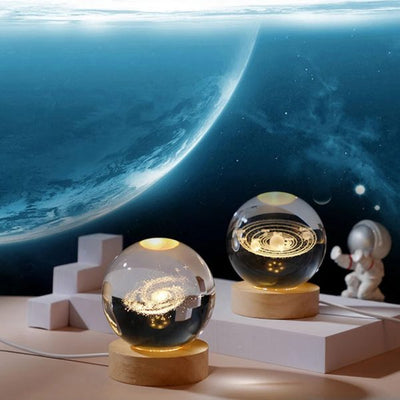 Crystal Ball Night Light Glowing Planet | Galaxy | Astronaut