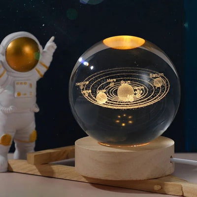 Crystal Ball Night Light Glowing Planet | Galaxy | Astronaut