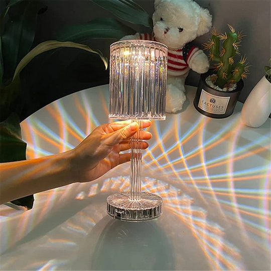 Rgb Crystal Touch Table Lamp, Led Night Light Bedside Lamp With Usb Charging Port For Living Room Bedroom