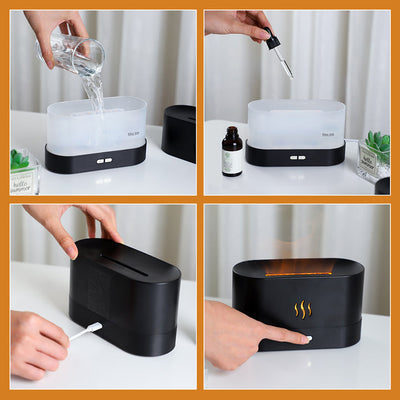 Flame Air Diffuser, Humidifier, Portable-noiseless Aroma Diffuser For Home, Office Or Yoga