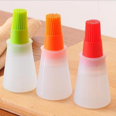 Portable Silicone Oil Bottle With Brush