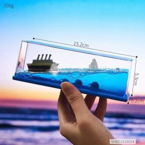 Titanic Liquid Wave Cruise Ship for Car Dash Board, Living Room or Office