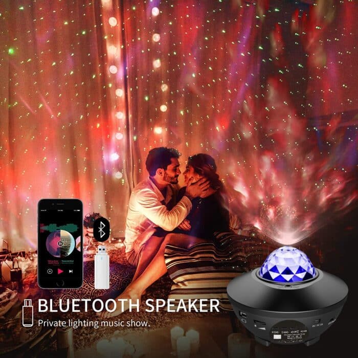 Projector Galaxy Night Light With Ocean Wave Music Speaker