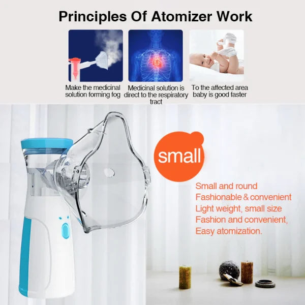 Portable Handheld Mesh Nebulizer For Adults & Kids Or Infants